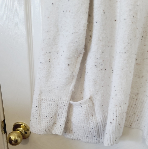 Chloe & Jasmine Cream Marl Open Soft Cozy Cardigan Sweater L - Picture 8 of 9
